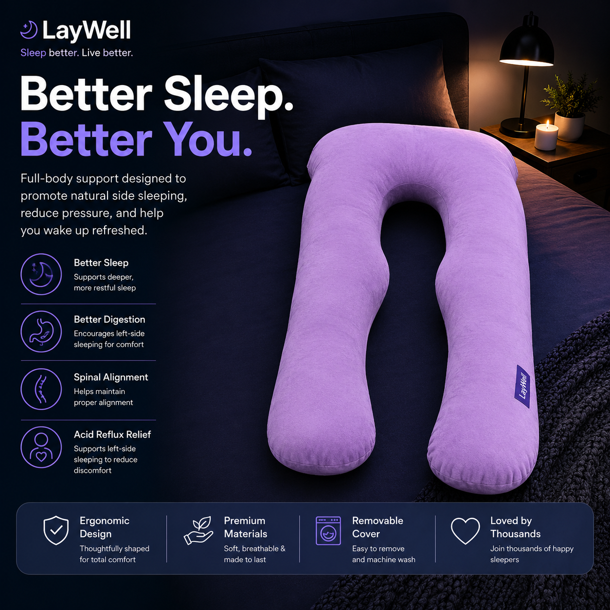 LayWell™ Side Sleep Pillow